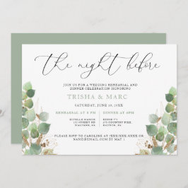 水エレガント色の緑のリハーサルディナー 招待状