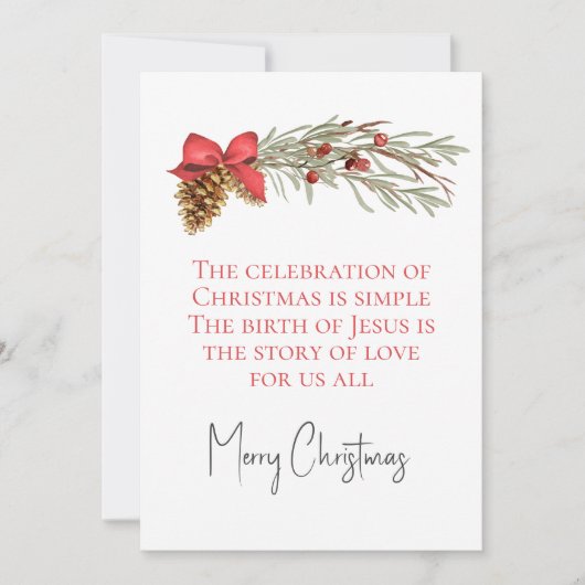 水エレガント色の緑の宗教的な非写真 シーズンカード (正面)