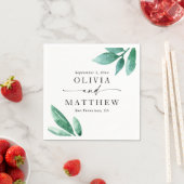 水エレガント色の緑の庭の結婚台本 スタンダードカクテルナプキン (インサイチュ)