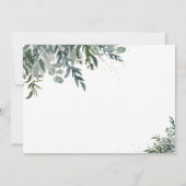 水エレガント色の緑の日付カードを保存 セーブザデート (裏面)