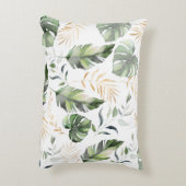 水エレガント色の緑の植物性離れ アクセントクッション (裏面(縦))