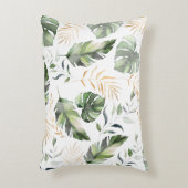 水エレガント色の緑の植物性離れ アクセントクッション (正面(垂直))