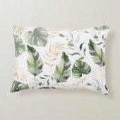 水エレガント色の緑の植物性離れ アクセントクッション (裏面)