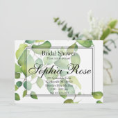水エレガント色の緑の植物色 招待状 (スタンド正面)