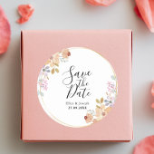 水エレガント色の緑の結婚式の日付を保存 ラウンドシール