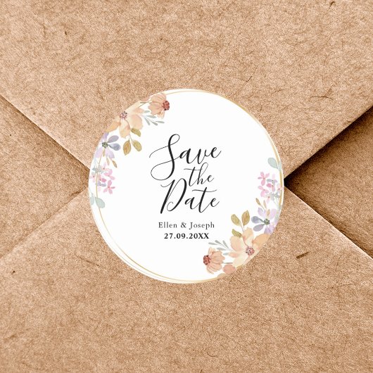 水エレガント色の緑の結婚式の日付を保存 ラウンドシール