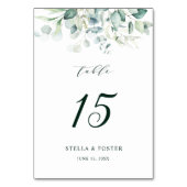 水エレガント色の緑の結婚葉 テーブルナンバー (正面)