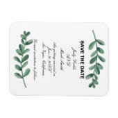 水エレガント色の緑の葉の保存 マグネット (横)