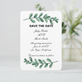 水エレガント色の緑の葉は日付カードを保存 (スタンド正面)