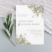 水エレガント色の緑の葉写真結婚の 招待状