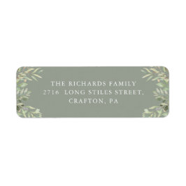 水エレガント色の緑の葉差出人住所 ラベル