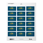 水エレガント色の緑の葉植物青 ラベル (フルシート)