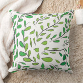 水エレガント色の緑の葉模様 クッション (ブランケット)