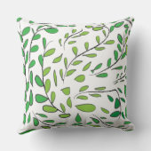 水エレガント色の緑の葉模様 クッション (裏面)