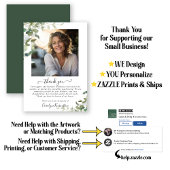 水エレガント色の緑の葬儀ありがとう サンキューカード