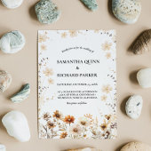 水エレガント色の緑の野花結婚の 招待状