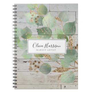 水エレガント色の緑の金ゴールド ノートブック