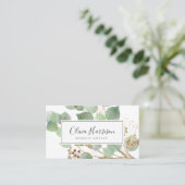 水エレガント色の緑の金ゴールド 名刺 (スタンド正面)