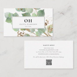 水エレガント色の緑の金ゴールド 名刺