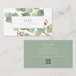 水エレガント色の緑の金ゴールド 名刺