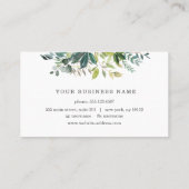 水エレガント色の緑フレーム 名刺 (裏面)