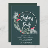 水エレガント色の緑リース企業の 招待状 (正面/裏面)