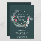 水エレガント色の緑リース企業の 招待状 (正面/裏面)