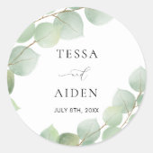 水エレガント色の緑封筒用シール ラウンドシール (正面)