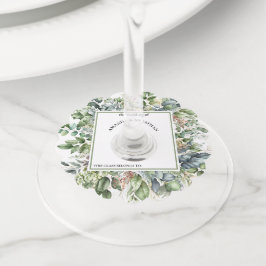 水エレガント色の緑結婚のワイングラスラベル ワイングラスタグ