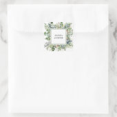 水エレガント色の緑結婚の封筒用シール スクエアシール (バッグ)