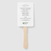 水エレガント色の緑結婚式 プログラム ハンドファン (裏面)