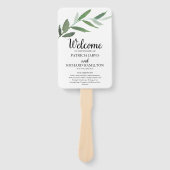 水エレガント色の緑結婚式 プログラム ハンドファン (正面)