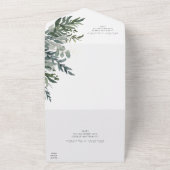 水エレガント色の緑結婚色 オールインワン招待状 (外側)