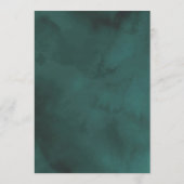 水エレガント色の緑結婚色 招待状 (裏面)