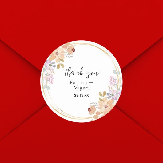 水エレガント色の緑葉結婚の感謝 ラウンドシール