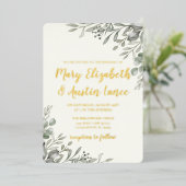 水エレガント色の緑 箔招待状 (立ち正面)