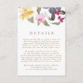 水エレガント色の美しい結婚詳細 エンクロージャーカード (正面)