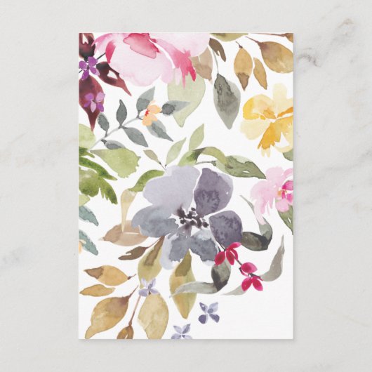 水エレガント色の美しい結婚詳細 エンクロージャーカード (裏面)