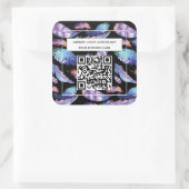 水エレガント色の羽あなたのロゴスローガン スクエアシール (バッグ)