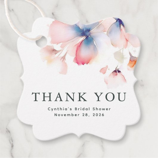 水エレガント色の花ありがとう フェイバータグ (正面)