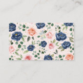 水エレガント色の花おむつラッフルチケット エンクロージャーカード (裏面)