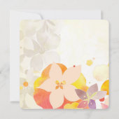 水エレガント色の花の結婚式の日付を保存 セーブザデート (裏面)