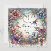 水エレガント色の花イースター恵み シーズンカード (正面)