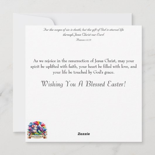 水エレガント色の花イースター恵み シーズンカード (裏面)