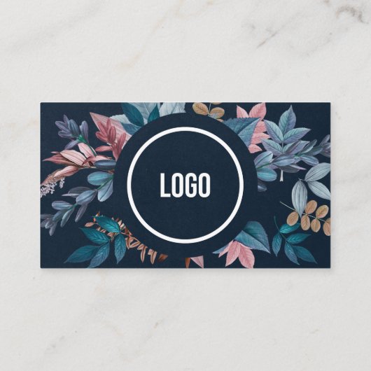 水エレガント色の花カスタムSNS 名刺 (裏面)