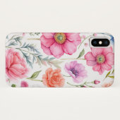 水エレガント色の花カラフル植物模様 Case-Mate iPhoneケース (裏面(横))