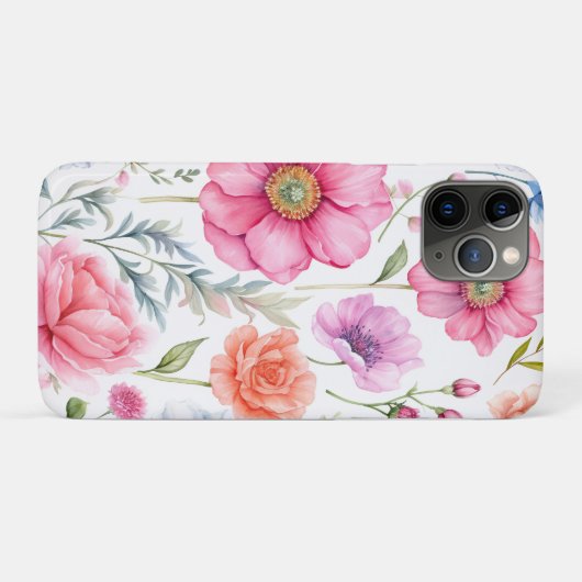 水エレガント色の花カラフル植物模様 Case-Mate iPhoneケース (裏面(横))