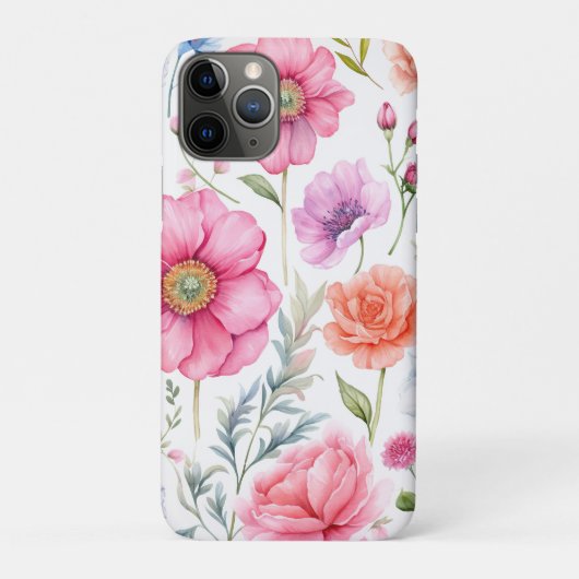 水エレガント色の花カラフル植物模様 Case-Mate iPhoneケース (裏)