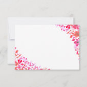 水エレガント色の花サマーフローラ結婚ズ 出欠カード (裏面)