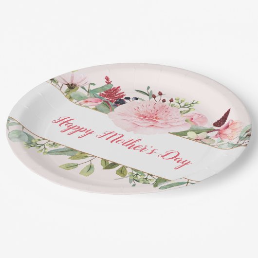 水エレガント色の花マザーズ日紙プレート ペーパープレート (アングル)